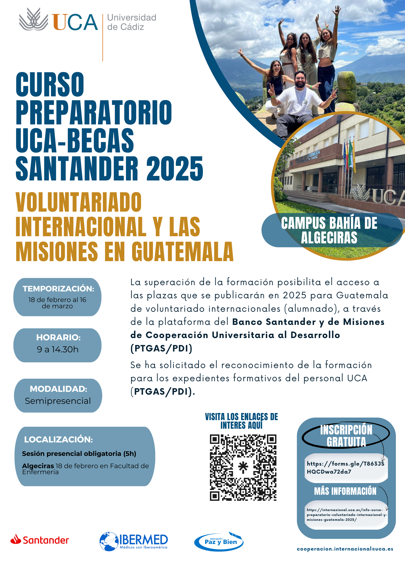 CURSO PREPARATORIO UCA-BECAS SANTANDER 2025 PARA EL VOLUNTARIADO INTERNACIONAL Y LAS MISIONES EN GUATEMALA